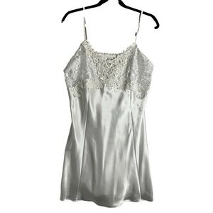 Vintage Preview Collection Lingerie White Satin Lace Nightie Chemise Bridal L‎
